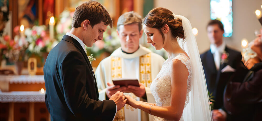 Celebración de un matrimonio religioso